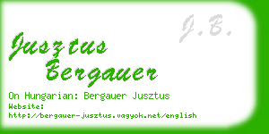 jusztus bergauer business card
